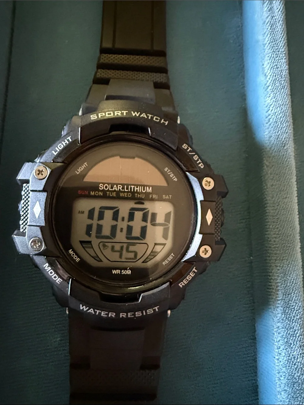 Solar Lithium Digital Sport Watch - Black